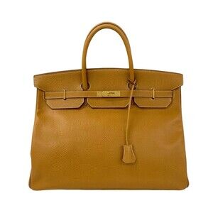 HERMES Birkin 40 Ardennes Handbag Boston Bag Tote Natural Brown 28833